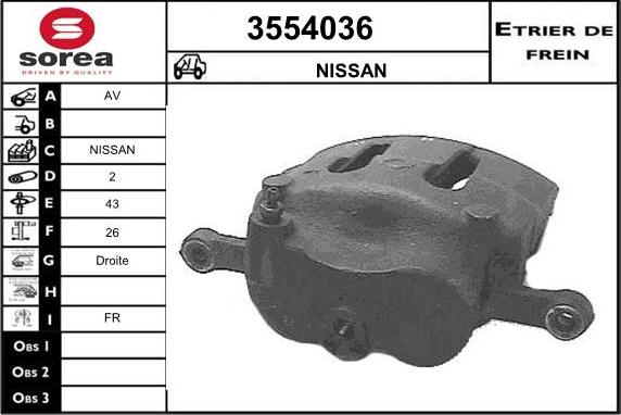 Sera 3554036 - Гальмівний супорт autocars.com.ua