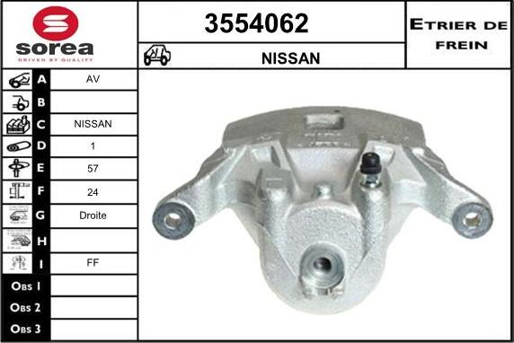 Sera 3554062 - Гальмівний супорт autocars.com.ua