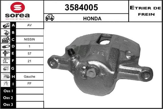 Sera 3584005 - Гальмівний супорт autocars.com.ua