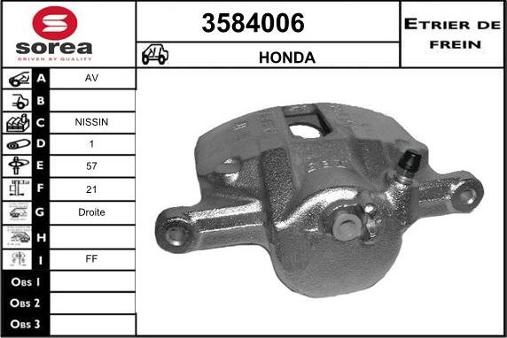 Sera 3584006 - Гальмівний супорт autocars.com.ua