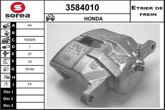 Sera 3584010 - Гальмівний супорт autocars.com.ua