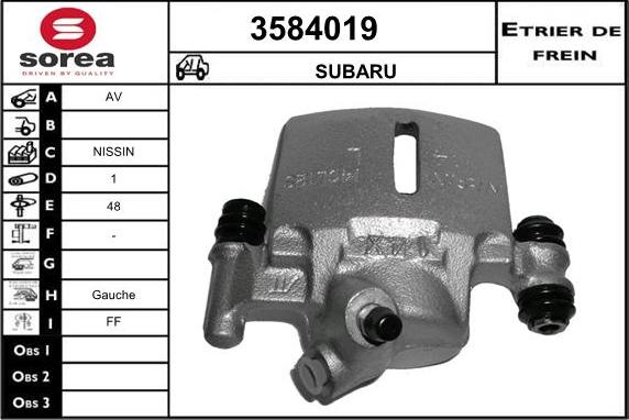 Sera 3584019 - Гальмівний супорт autocars.com.ua