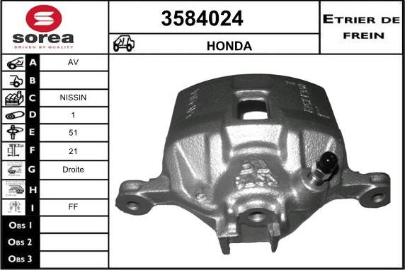 Sera 3584024 - Гальмівний супорт autocars.com.ua