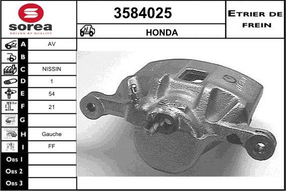 Sera 3584025 - Гальмівний супорт autocars.com.ua