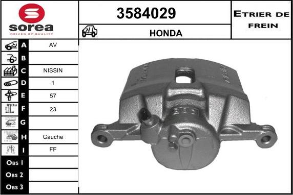 Sera 3584029 - Гальмівний супорт autocars.com.ua