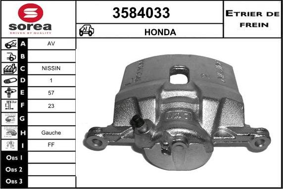 Sera 3584033 - Гальмівний супорт autocars.com.ua