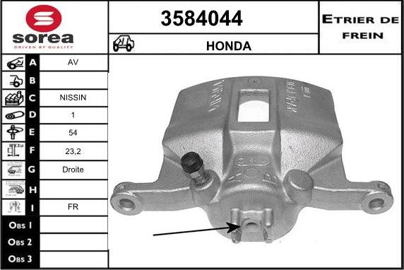 Sera 3584044 - Гальмівний супорт autocars.com.ua