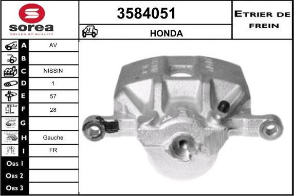 Sera 3584051 - Гальмівний супорт autocars.com.ua