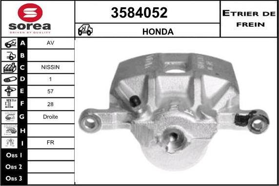 Sera 3584052 - Гальмівний супорт autocars.com.ua