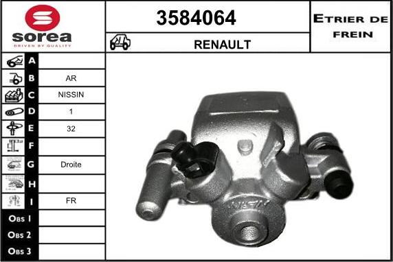 Sera 3584064 - Гальмівний супорт autocars.com.ua