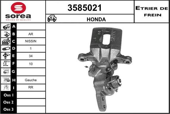 Sera 3585021 - Тормозной суппорт autodnr.net