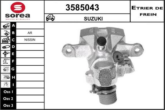 Sera 3585043 - Гальмівний супорт autocars.com.ua