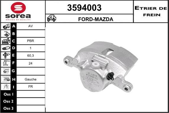 Sera 3594003 - Гальмівний супорт autocars.com.ua