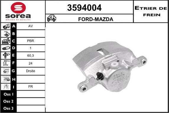 Sera 3594004 - Гальмівний супорт autocars.com.ua