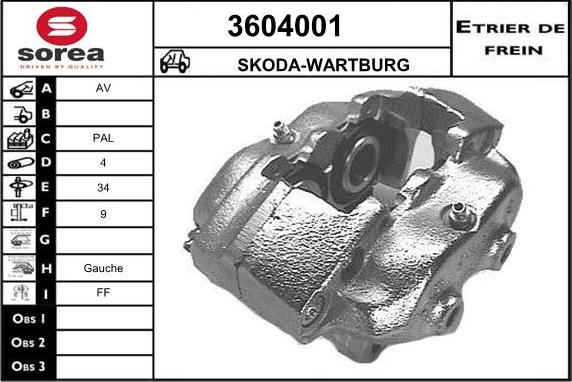 Sera 3604001 - Гальмівний супорт autocars.com.ua