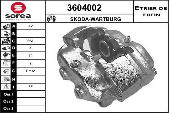 Sera 3604002 - Тормозной суппорт autodnr.net