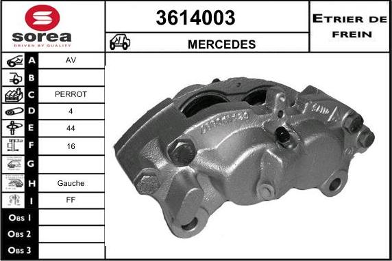 Sera 3614003 - Гальмівний супорт autocars.com.ua