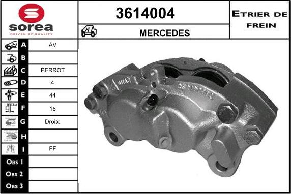 Sera 3614004 - Гальмівний супорт autocars.com.ua