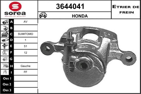 Sera 3644041 - Гальмівний супорт autocars.com.ua