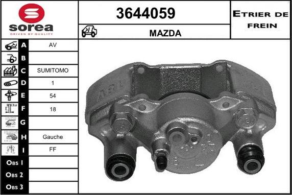 Sera 3644059 - Гальмівний супорт autocars.com.ua