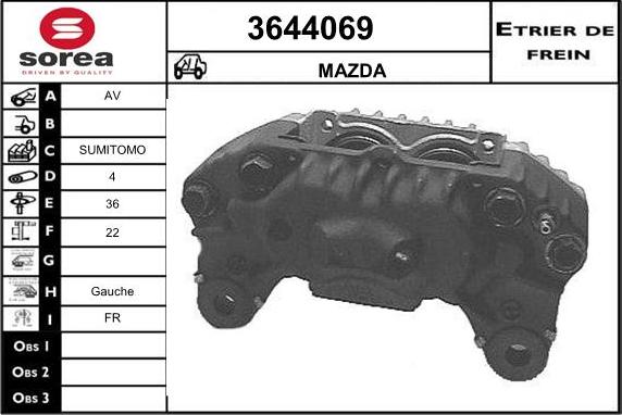 Sera 3644069 - Гальмівний супорт autocars.com.ua