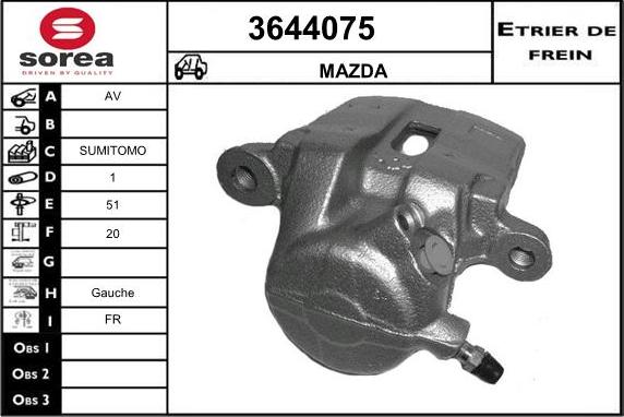 Sera 3644075 - Гальмівний супорт autocars.com.ua