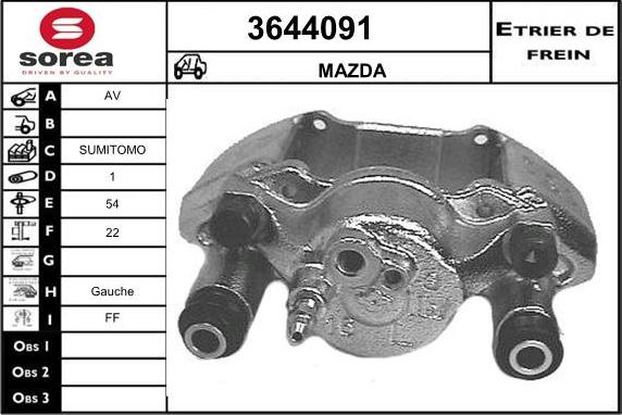 Sera 3644091 - Гальмівний супорт autocars.com.ua