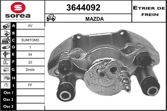 Sera 3644092 - Гальмівний супорт autocars.com.ua