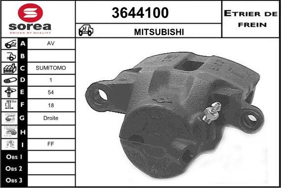 Sera 3644100 - Гальмівний супорт autocars.com.ua