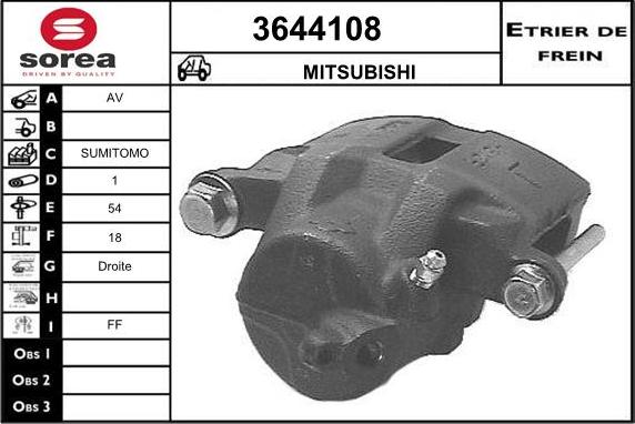 Sera 3644108 - Гальмівний супорт autocars.com.ua