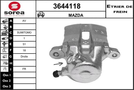 Sera 3644118 - Гальмівний супорт autocars.com.ua