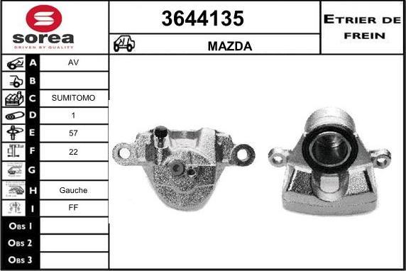 Sera 3644135 - Гальмівний супорт autocars.com.ua