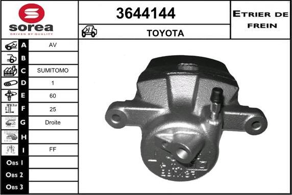 Sera 3644144 - Гальмівний супорт autocars.com.ua