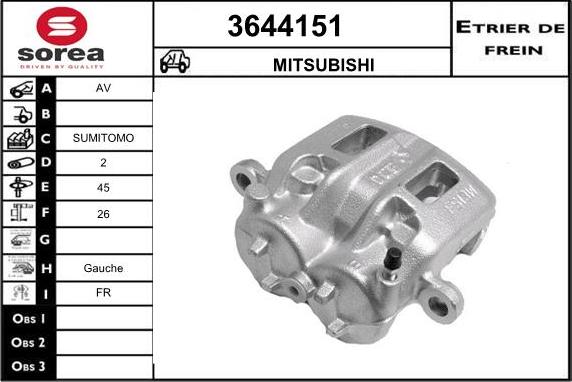 Sera 3644151 - Гальмівний супорт autocars.com.ua