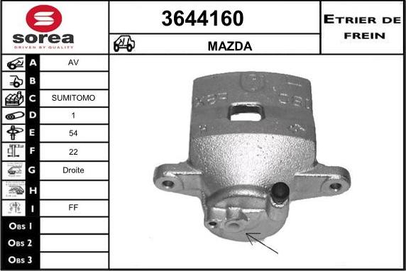 Sera 3644160 - Гальмівний супорт autocars.com.ua