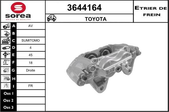 Sera 3644164 - Гальмівний супорт autocars.com.ua