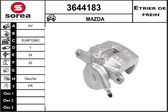 Sera 3644183 - Гальмівний супорт autocars.com.ua