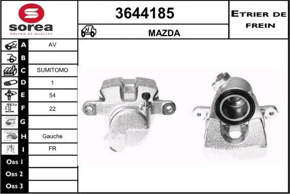 Sera 3644185 - Гальмівний супорт autocars.com.ua