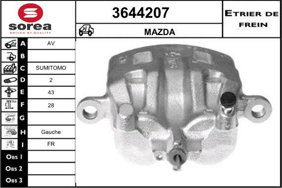 Sera 3644207 - Гальмівний супорт autocars.com.ua