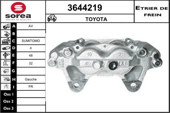 Sera 3644219 - Гальмівний супорт autocars.com.ua