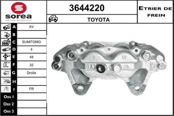 Sera 3644220 - Гальмівний супорт autocars.com.ua