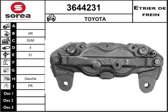 Sera 3644231 - Гальмівний супорт autocars.com.ua