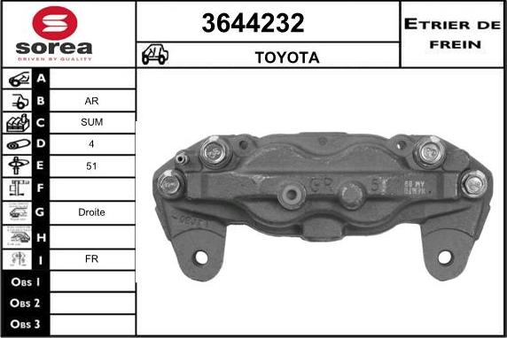 Sera 3644232 - Гальмівний супорт autocars.com.ua