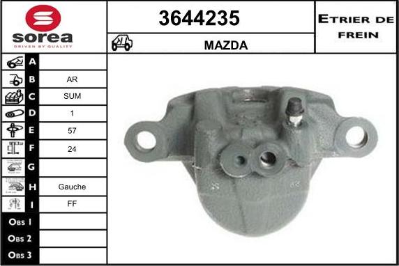 Sera 3644235 - Гальмівний супорт autocars.com.ua