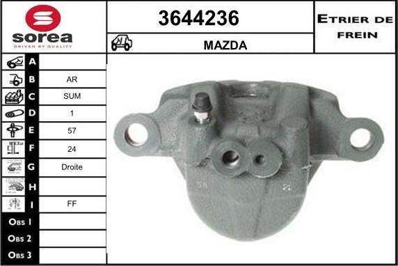 Sera 3644236 - Гальмівний супорт autocars.com.ua