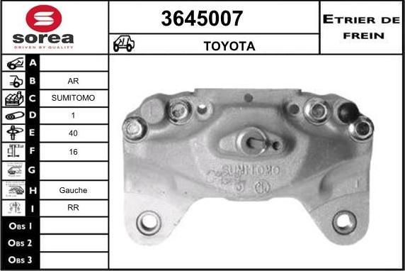 Sera 3645007 - Гальмівний супорт autocars.com.ua