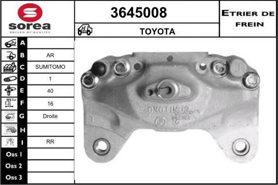 Sera 3645008 - Гальмівний супорт autocars.com.ua