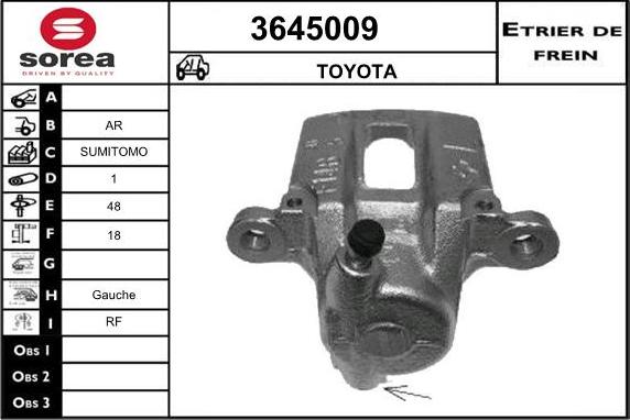 Sera 3645009 - Гальмівний супорт autocars.com.ua