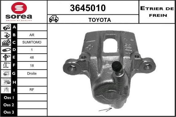 Sera 3645010 - Гальмівний супорт autocars.com.ua