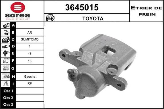 Sera 3645015 - Гальмівний супорт autocars.com.ua